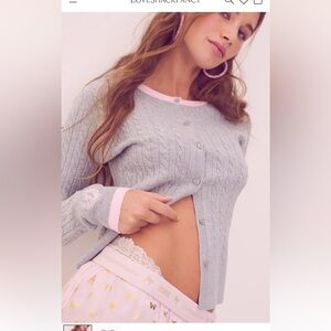 PINK X LoveShackFancy Long Sleeve Knit Cardigan Large- NWT